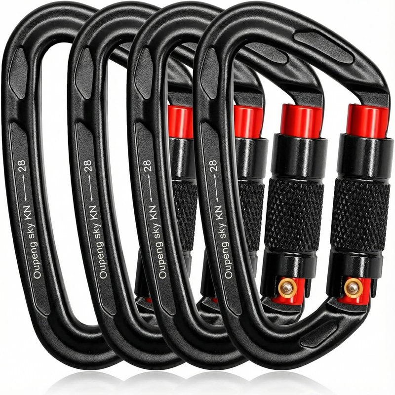 Auto Locking Carabiner Clips - 28KN (6172lbs) Heavy Duty Caribeaners ，4PCS Large Carabiner Clip for Keychains，Hammock，Camping, Gym, Hiking, Outdoor ，Dog Leash