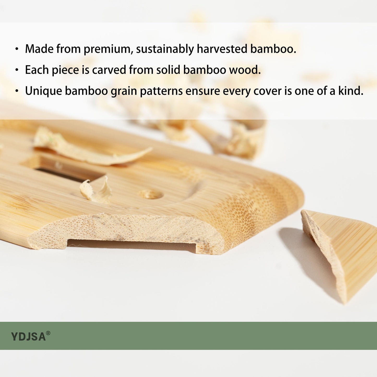 YDJSA Decorative Light Switch Covers Bamboo Wood Switch Plate Covers Single Toggle Stylish Wood Switch Plate Covers