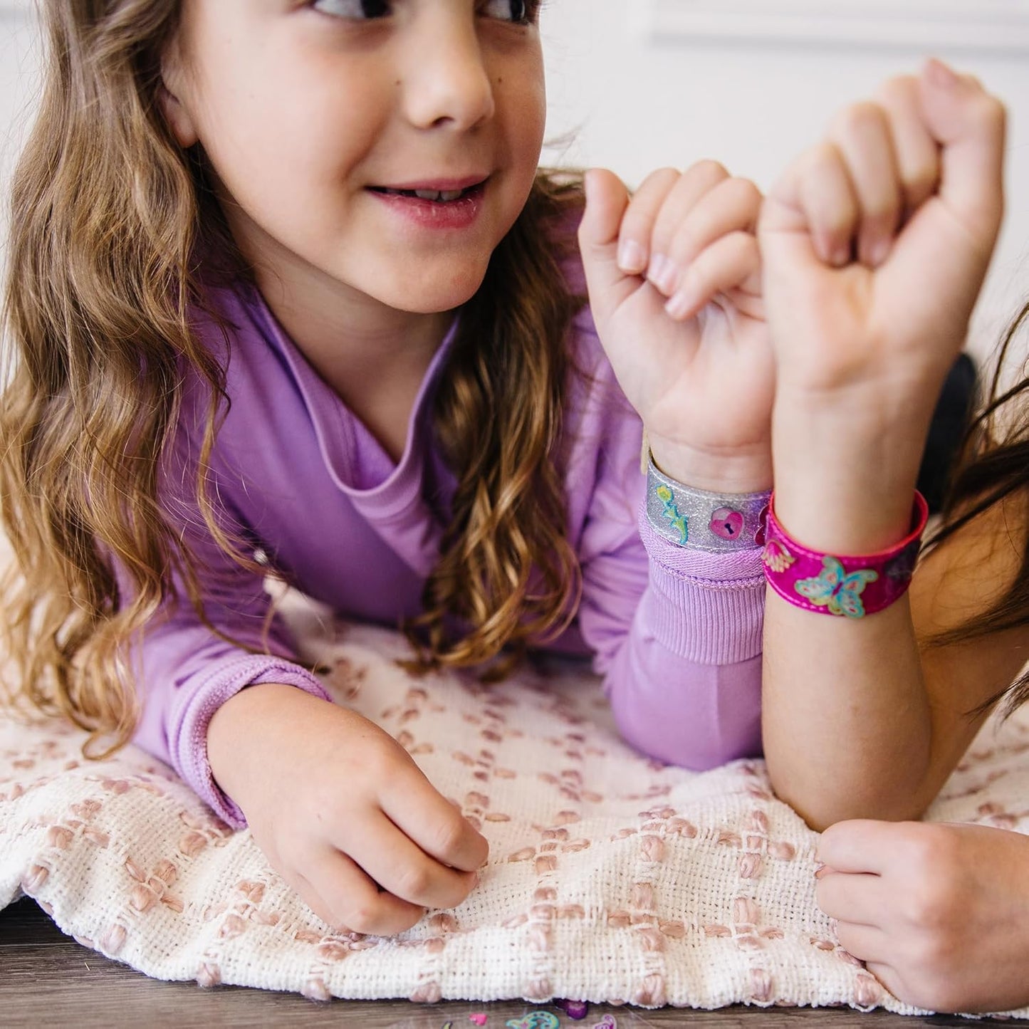 Melissa & Doug Design-Your-Own Bracelets - 100+ Sparkle Gems & Glitter Stickers | Fun Jewelry Craft for Kids Ages 4+