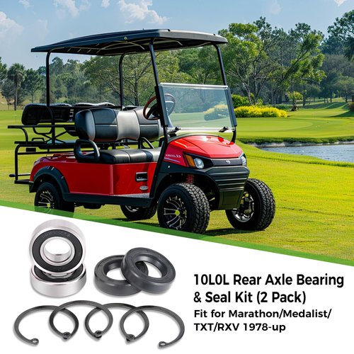 10L0L Golf Cart Rear Axle Bearing & Seal Kit 2 Pack for EZGO Marathon, Medalist, TXT, RXV 1978-up, Replace OEM 611931 620343 70181-G01 15112G1 230-889 82705-78