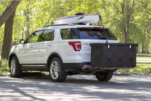 Buyers Products Poly Hitch Mounted Cargo Carrier - Waterproof Truck Bed Storage | 23x51x26, Steel Frame, Made in USA