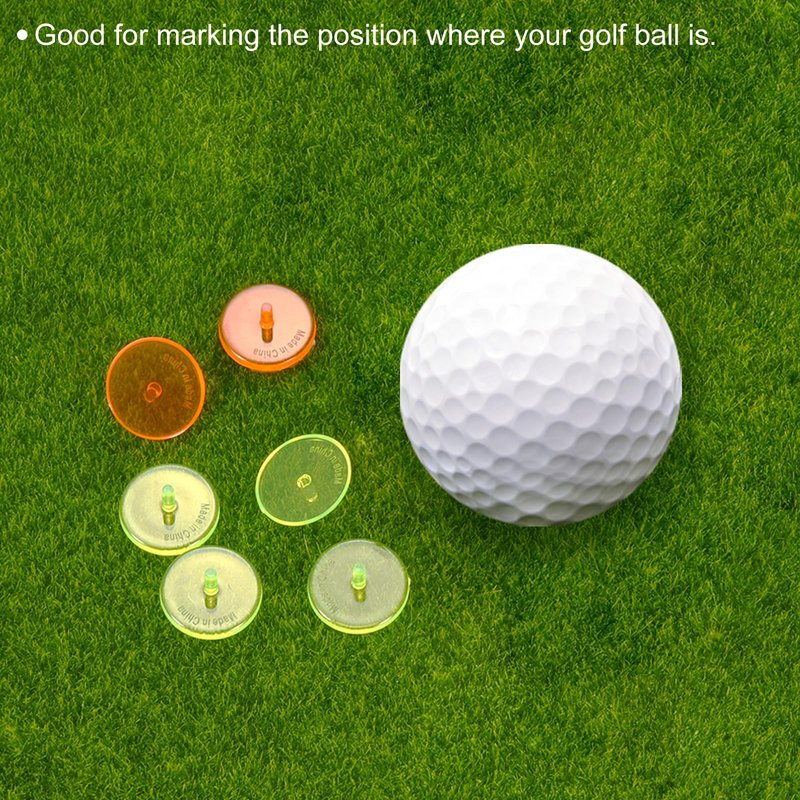 PATIKIL Golf Ball Marker, 150 Pack 24mm Round Transparent Flat Position Mark Places Marking Tool Golf Sport Accessory, Orange