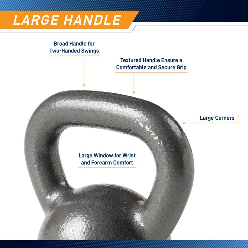 Marcy Hammertone Kettlebells, Ideal Workout WeightsFor Home Gym, Cast Iron, Black, 25lbs HKB-025