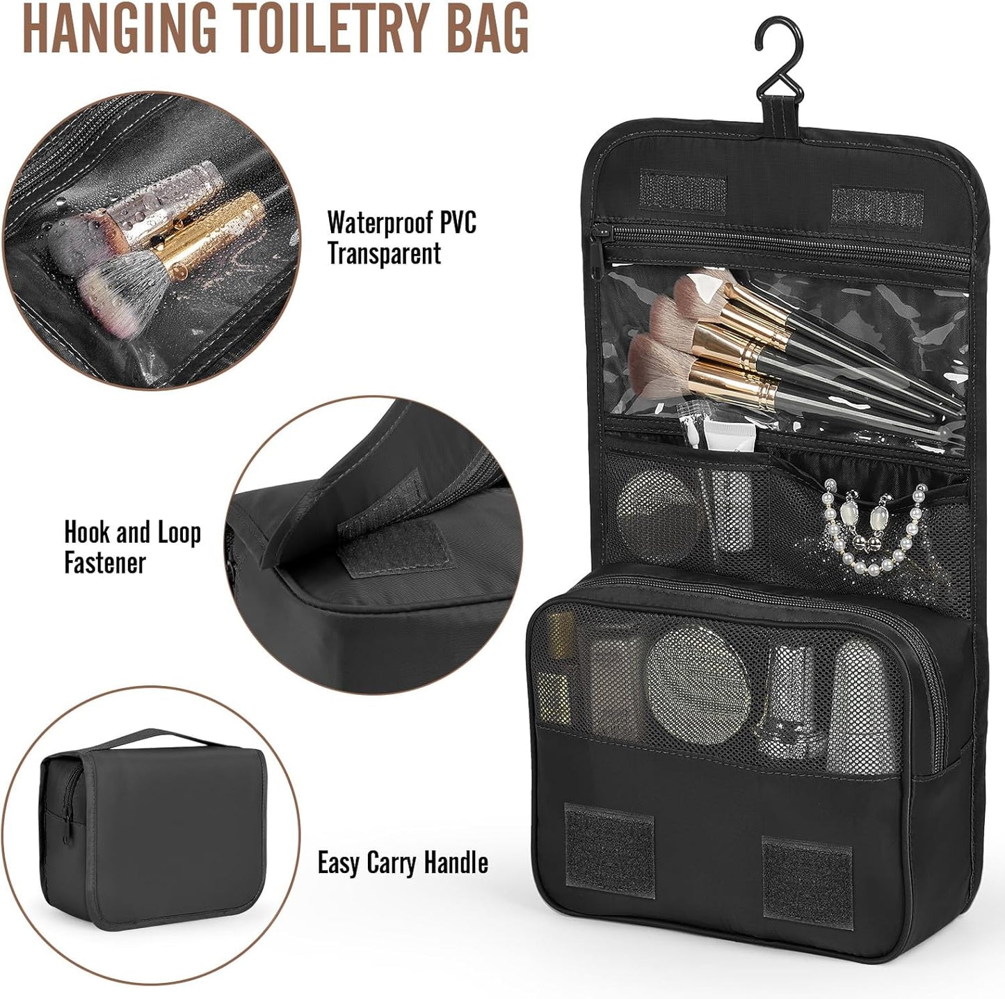 Veken Packing Cubes - Travel Organizer Bags Set with Laundry Bag & Passport Holder | 4 Sizes for Carry-On Luggage