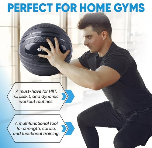 Bintiva Non-Bounce Slam Ball - Weighted Exercise Deadball for Fitness Routines | 10 lbs