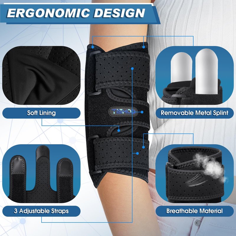 TISMOD Elbow Brace, Elbow Splint for Cubital Tunnel Brace for Sleeping-Immobilizer for Ulnar Nerve Brace Elbow Pain fit Men & Women