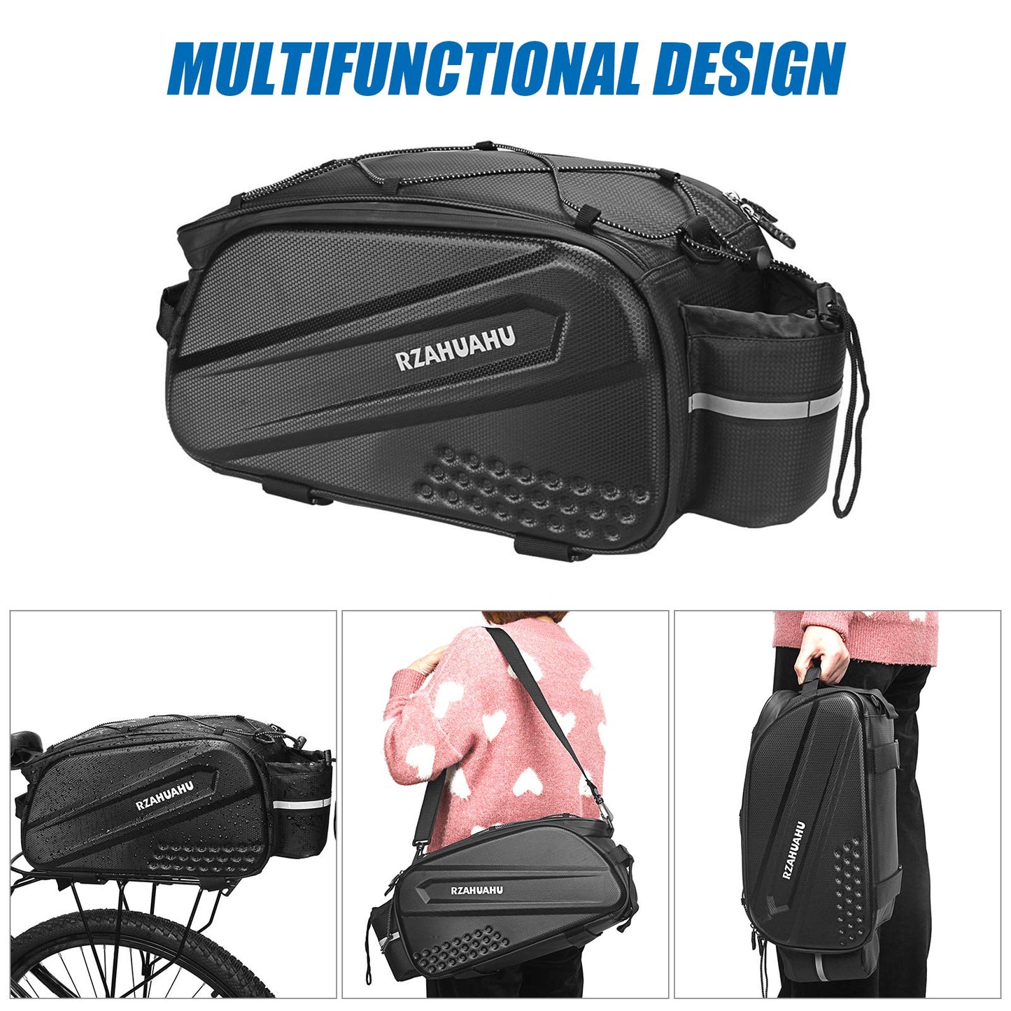 Lixada Waterproof Cycling Rear Seat Rack Bag - 10L Trunk Cargo Pack for Road MTB Bikes - Carrier Pannier Handbag