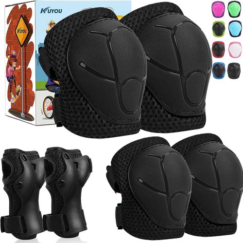 KUYOU Kids Protective Gear Set - Knee & Elbow Pads for Roller Skating, Cycling, BMX, and Skateboarding