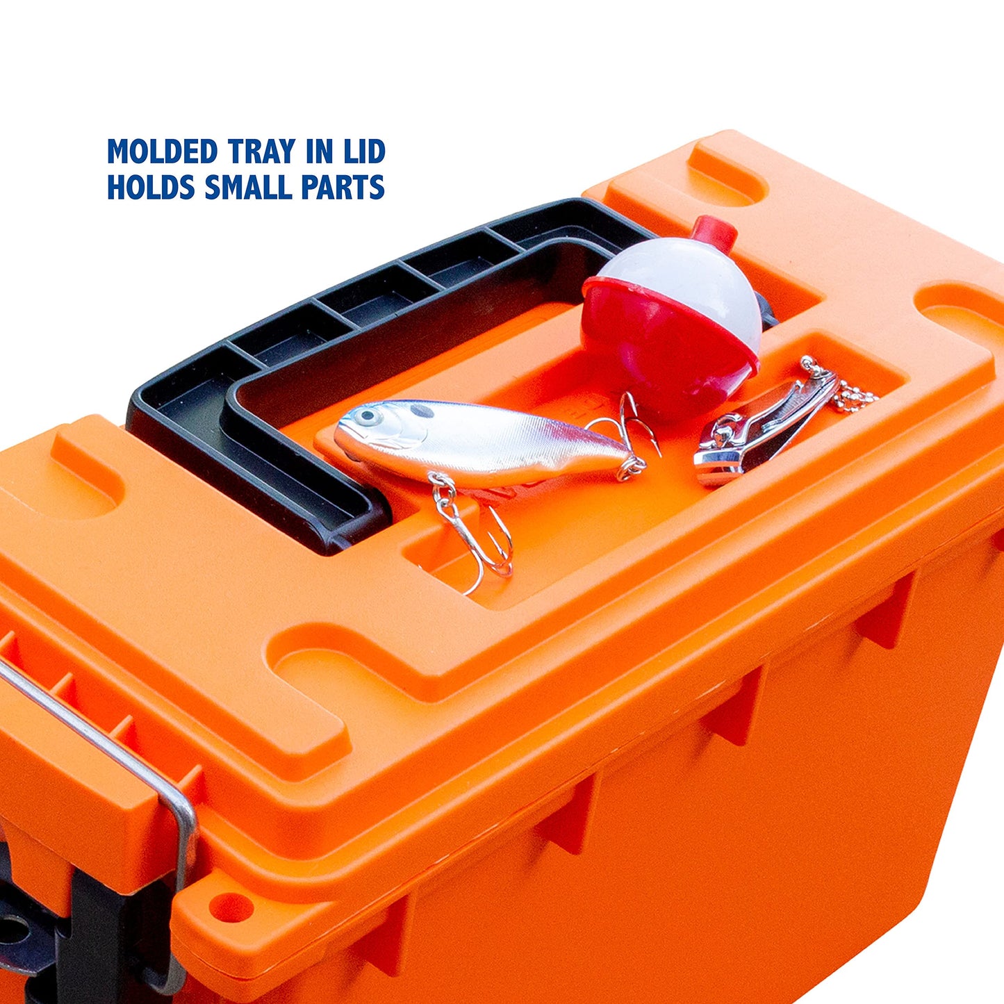 Sheffield 12680 Marine Storage Box, Dry Box Made in USA, Water Resistant Container for Boat and Dock Gear, Small Parts Organizer with Latch, Stackable