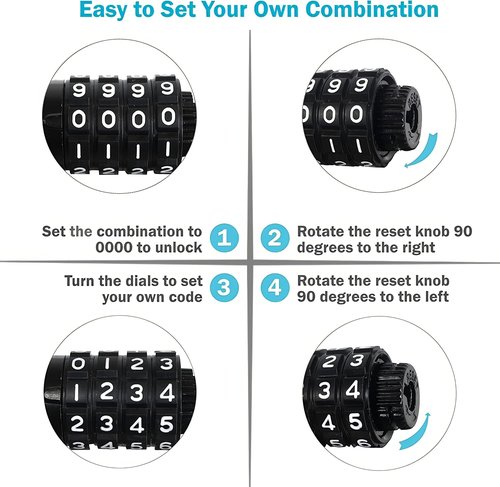 Lumintrail Bike and Scooter Lock Cable - 6ft Heavy-Duty Anti-Theft Combination Lock | Black