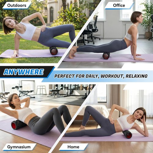 Foam Roller - High Density Deep Tissue Massager for Myofascial Release | 15" Black Diamond Texture