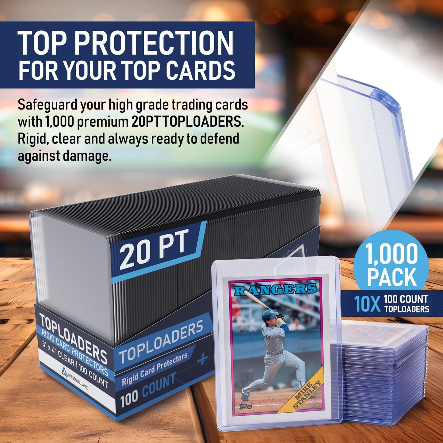Premium Seamless 20PT Top Loaders - 360PT Thick Card Holders for Baseball & Trading Cards