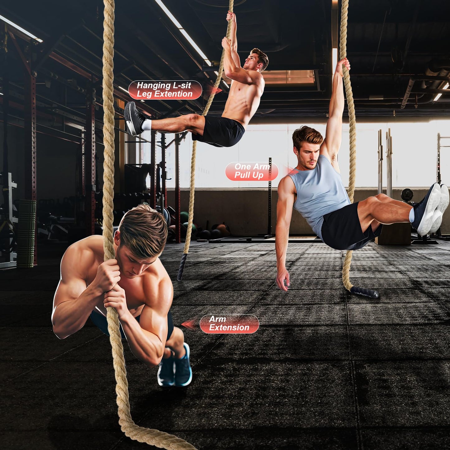 Brobantle Workout Fitness Climbing Rope 30ft, 1.5" Diameter Gym Climbing Rope for Strength Training,Exercise Climbing Rope for Adults Outdoor Indoor