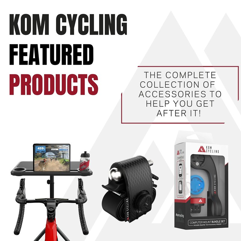 KOM Cycling Wahoo Elemnt Mount Compatible with Multiple Wahoo Computers Including The Wahoo Elemnt Bolt, Elemnt Roam, Elemnt Mini, and Elemnt - Multiple Colors 24g Out Front Computer Mount White