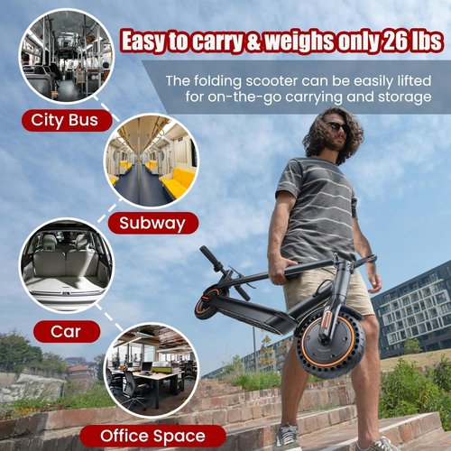 **Skiennix Electric Scooter - 350W Motor, 19MPH Max Speed, 21 Miles Range, Portable & Foldable**