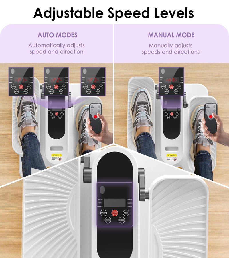 Under Desk Elliptical Machine That Plugs in Electrical Outlet, 12-Speed Bidirectional Leg Exerciser While Sitting for Seniors, Quiet Foot Pedal Exercise Machine with LCD Monitor & Remote Control