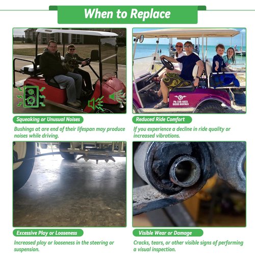 Cartalia Golf Cart Front Lower Leaf Spring & Upper A-Arm Bushing Sleeves with Bolts Kit for Club Car DS 1992-Up Gas/Electric, Replace Polyurethane Bushing and Sleeves OEM # 1016346 1016349 1016350