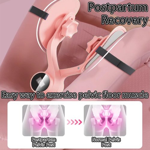 GQIRIL Pelvic Floor Trainer for Women - Inner Thigh Master Exerciser Devices with Counter & Leg Strap, Postpartum Rehabilitation Pelvic Floor Kegel Toner Equipment for Woman Home Office Workout