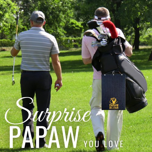 CybGene Papaw Golf Towel, Papaw Golf Gifts on Father‘s Day, 15.8 x 23.6 inches Microfiber Golf Towel for Golf Bags