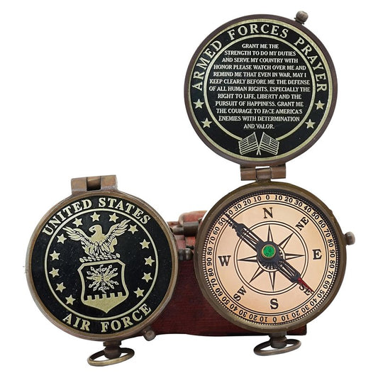 Air Force Gifts, U.S Air Force Military for Men and Women, Great Gifts for Air Force Compass with Leather case, United State Air Force Military Appreciation Gift Retirement Gifts