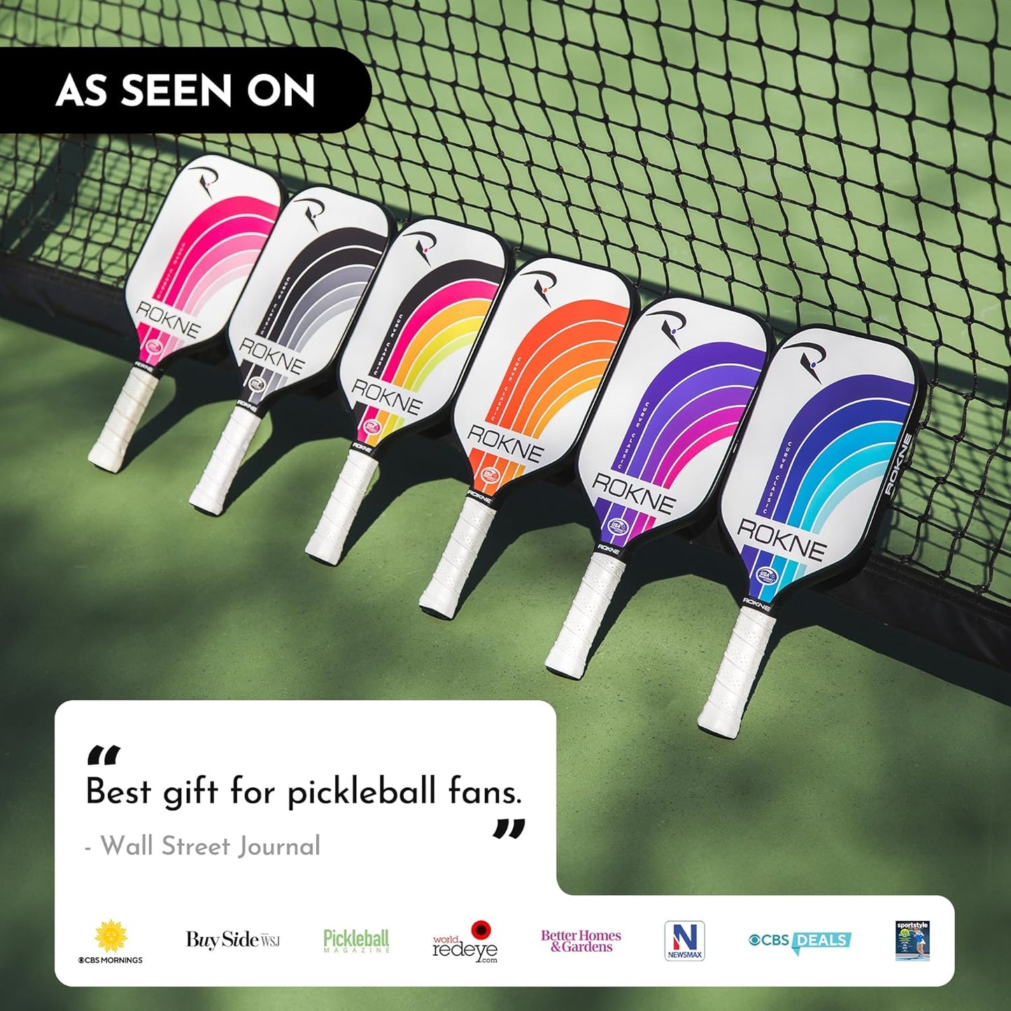 ROKNE Curve Classic Pickleball Paddle - USAPA Approved Fiberglass Design | Precision Engineering for Maximum Spin & Comfort