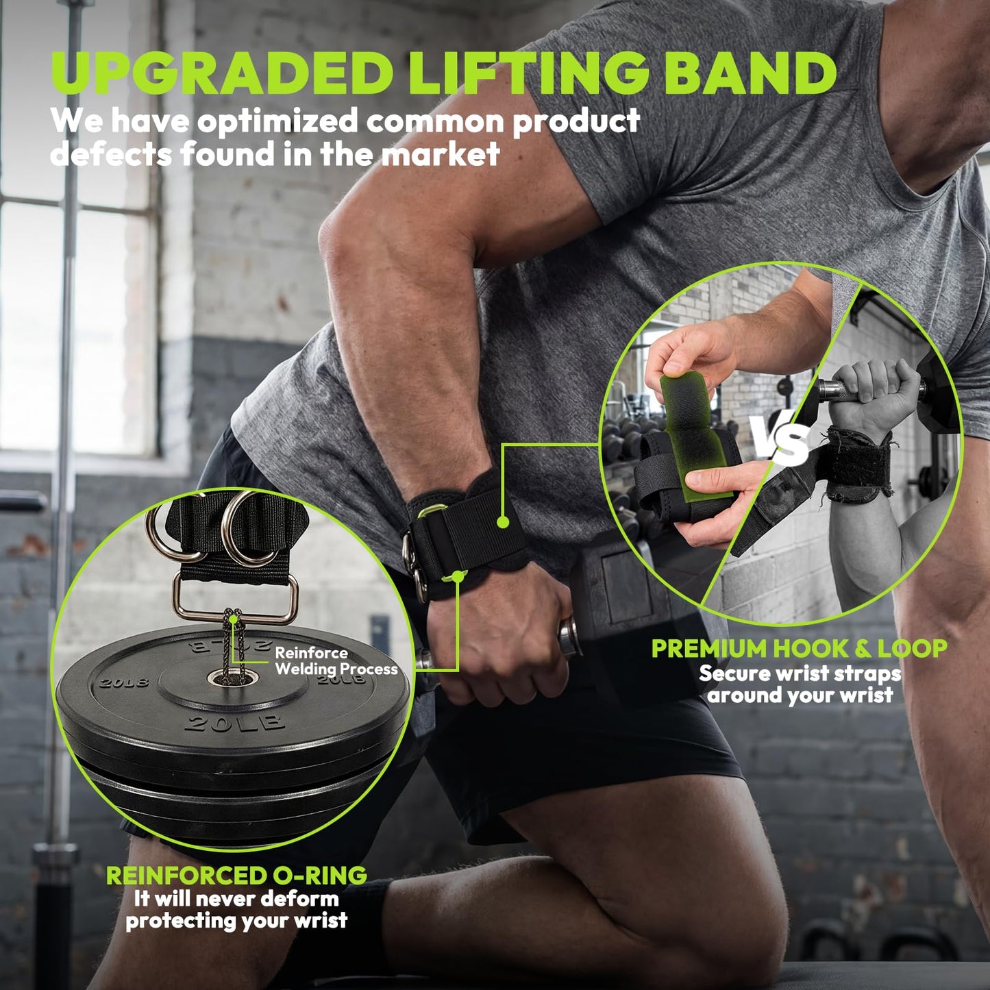 HANDBODE Nylon Lifting Straps, Double D-Ring Wrist Wraps for Gym