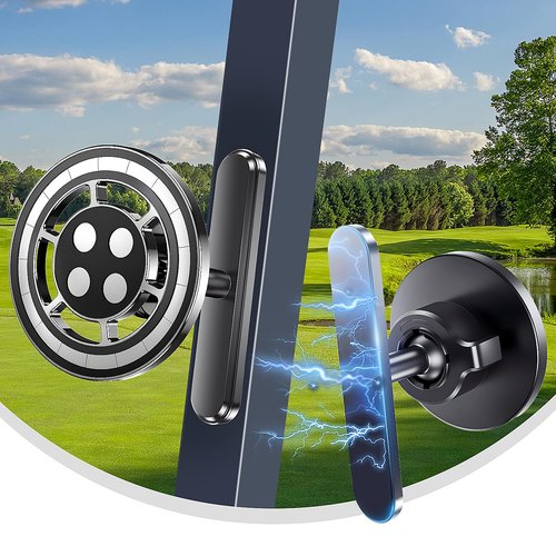 Magnetic Golf Cart Alloy Phone Holder Compatible with Mag-Safe iPhone 12-17, Fits EZGO, Club Car, Yamaha, Golf Cart Accessories Essentials 2026 Valentine's Day Ideas Golf Gifts for Men Women Him
