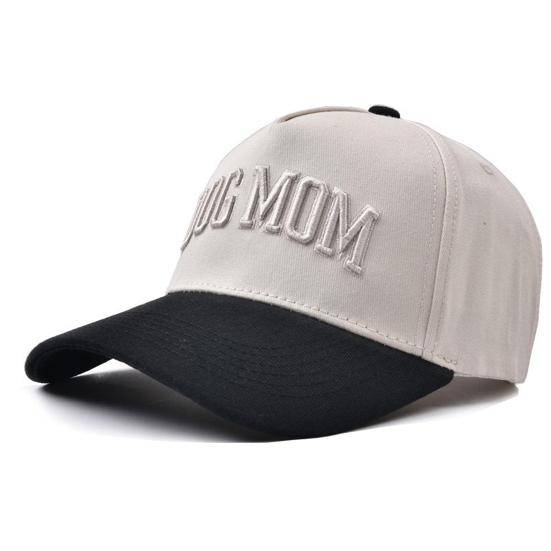 Dog Mom Hat- 3D Embroidered Puppy Mama Hat Adjustable Cotton Baseball Caps for Dog Lovers Black