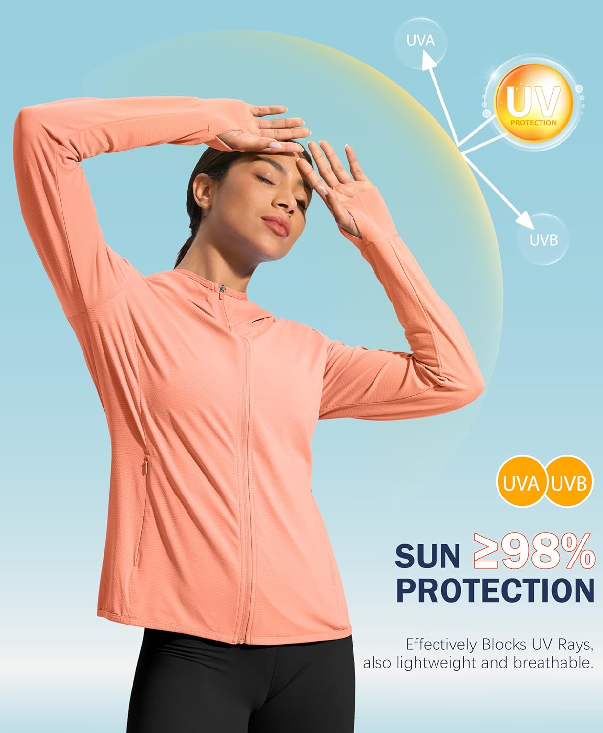 Soothfeel Women's Sun Protection Hoodie Jacket - Lightweight UPF 50+ Long Sleeve with Pocket | Ideal for Hiking