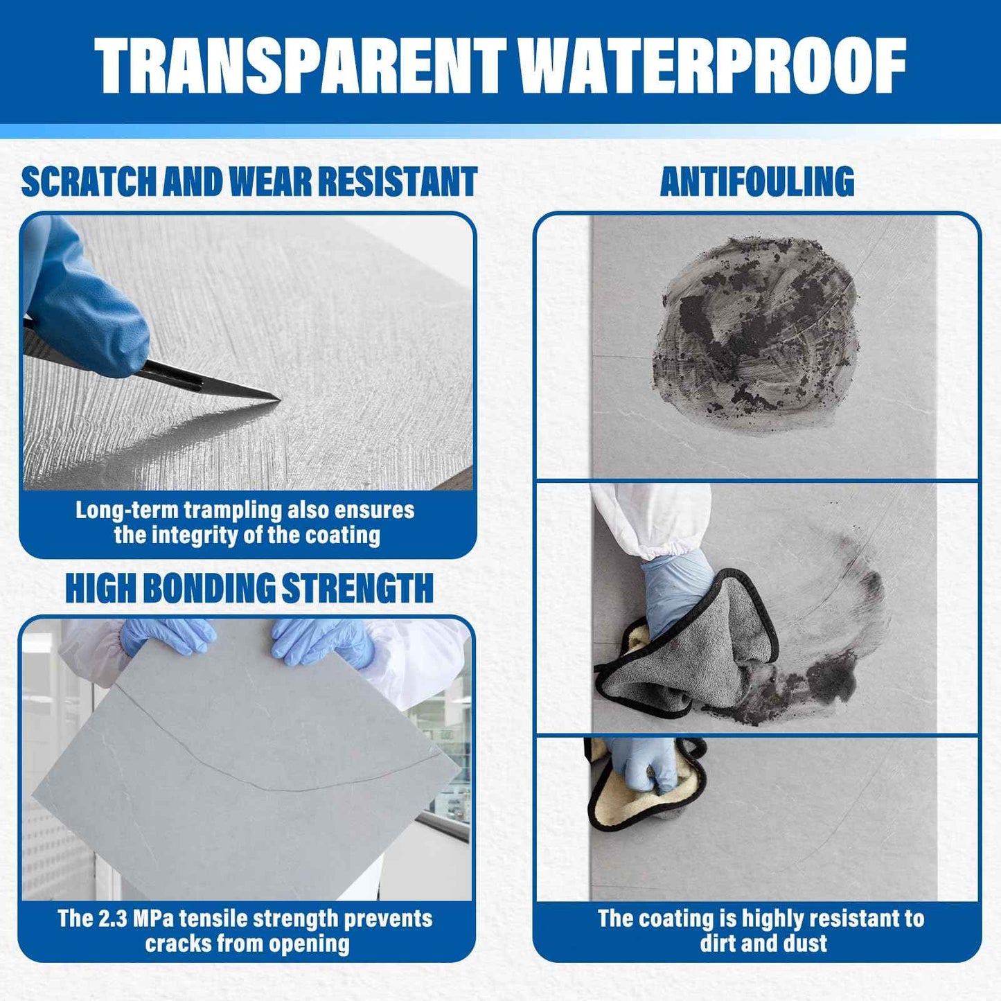 WATERPROOF HERO Transparent Waterproof Coating Sealant, Water-Based Invisible Waterproof Agent Indoor & Outdoor Multi-Surface Leak Repair (Clear, 35Oz)