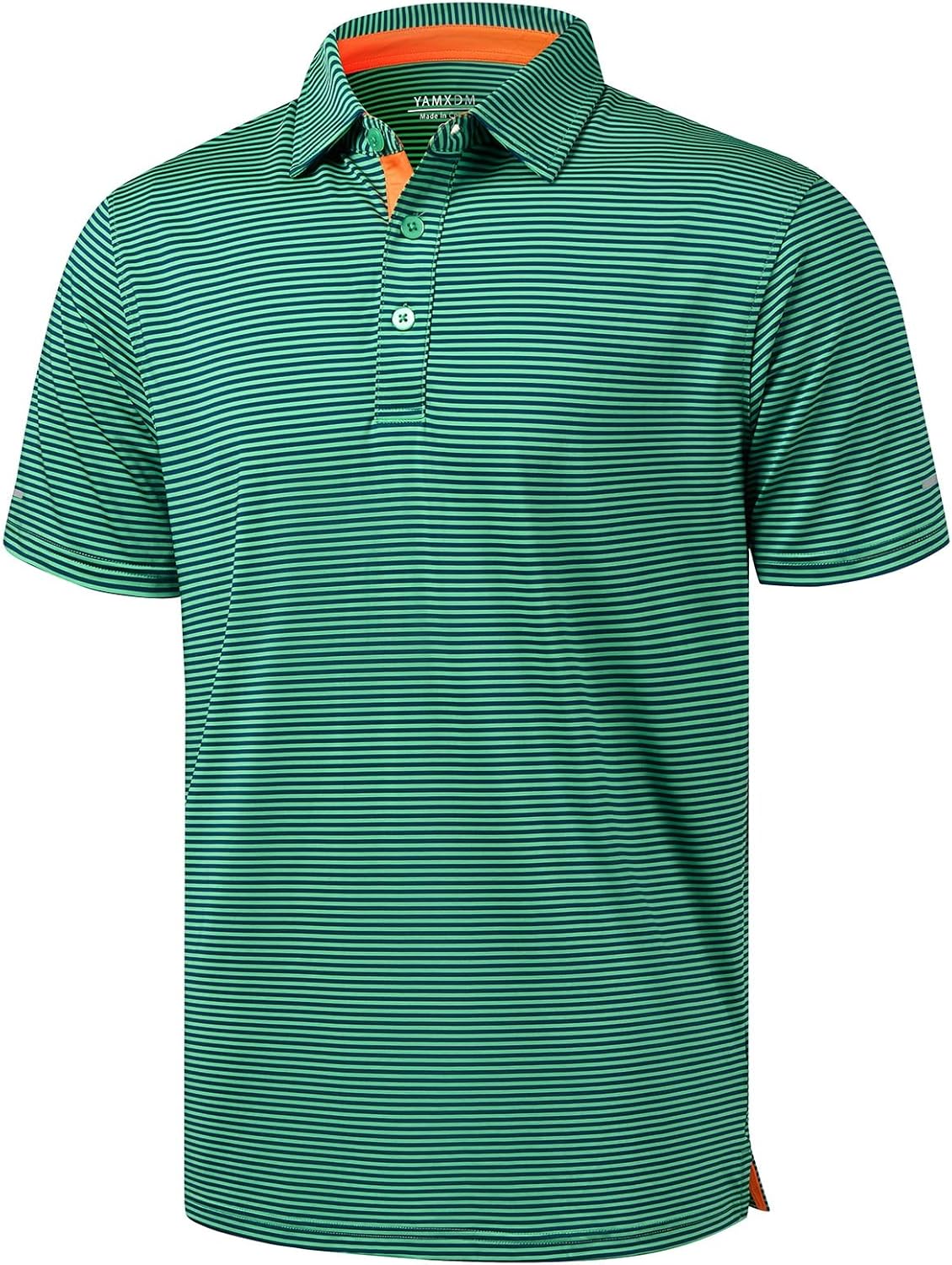 Skiennix Men's Golf Polo Shirt - Moisture-Wicking Short Sleeve Striped Casual Top | High Performance