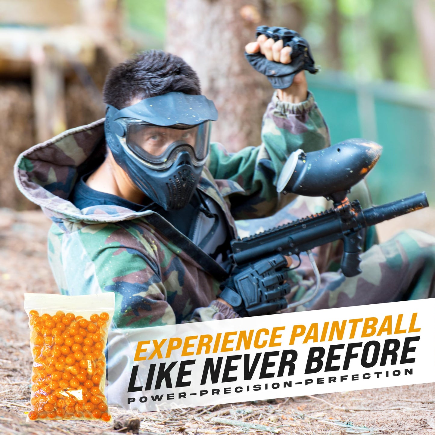3Skull .43 Caliber Paintballs for Umarex T4E Paintball Pistols .43 Cal Ammo, Orange - 200 Count