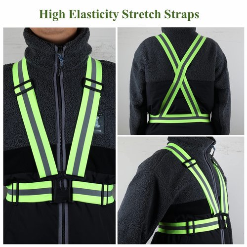 Astini Reflective Vest Running Gear 2Pack, High Visibility Adjustable Safety VES for Night Cycling,Hiking, Jogging,Dog Walking