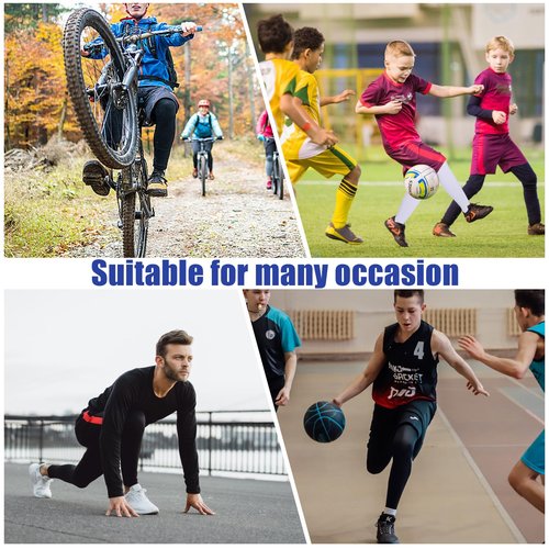 Cptoion 3 Pairs Kids Long Compression Leg Sleeves, Full Length Leg Sleeves UV Protection, Non Slip Basketball Leg Sleeve for Youth Boy Girl Sport Running (Black, White, Gray) (Large)