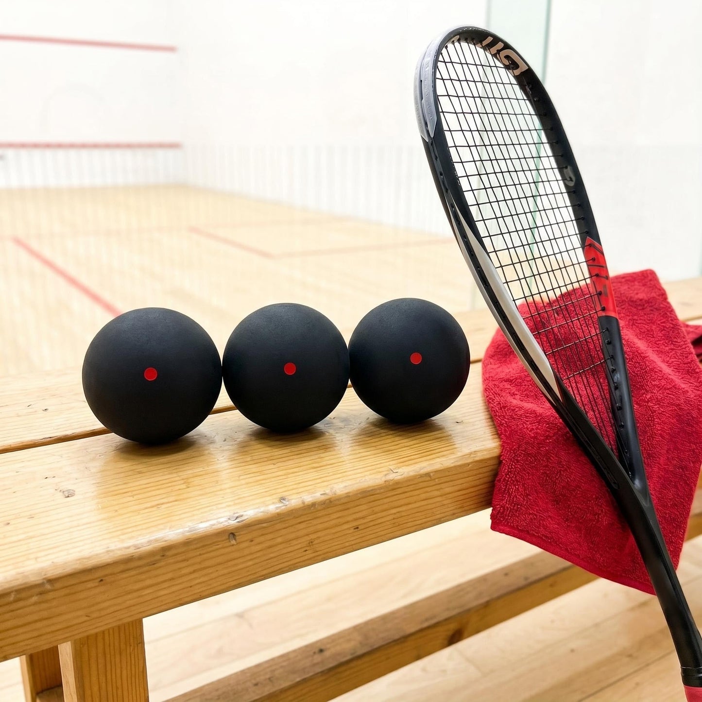 VisnzvLux 3 Pieces Black with Red Dot Squash Ball Custom Logo Professional high Elasticity Resistant to Play for Training and Practice