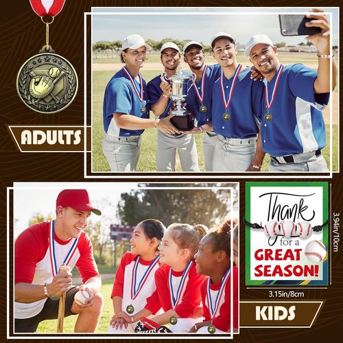 Huquary 12 Pcs Award Medals for Kids - Sports Bracelets & Red White Blue Ribbons | Perfect for Team Competitions