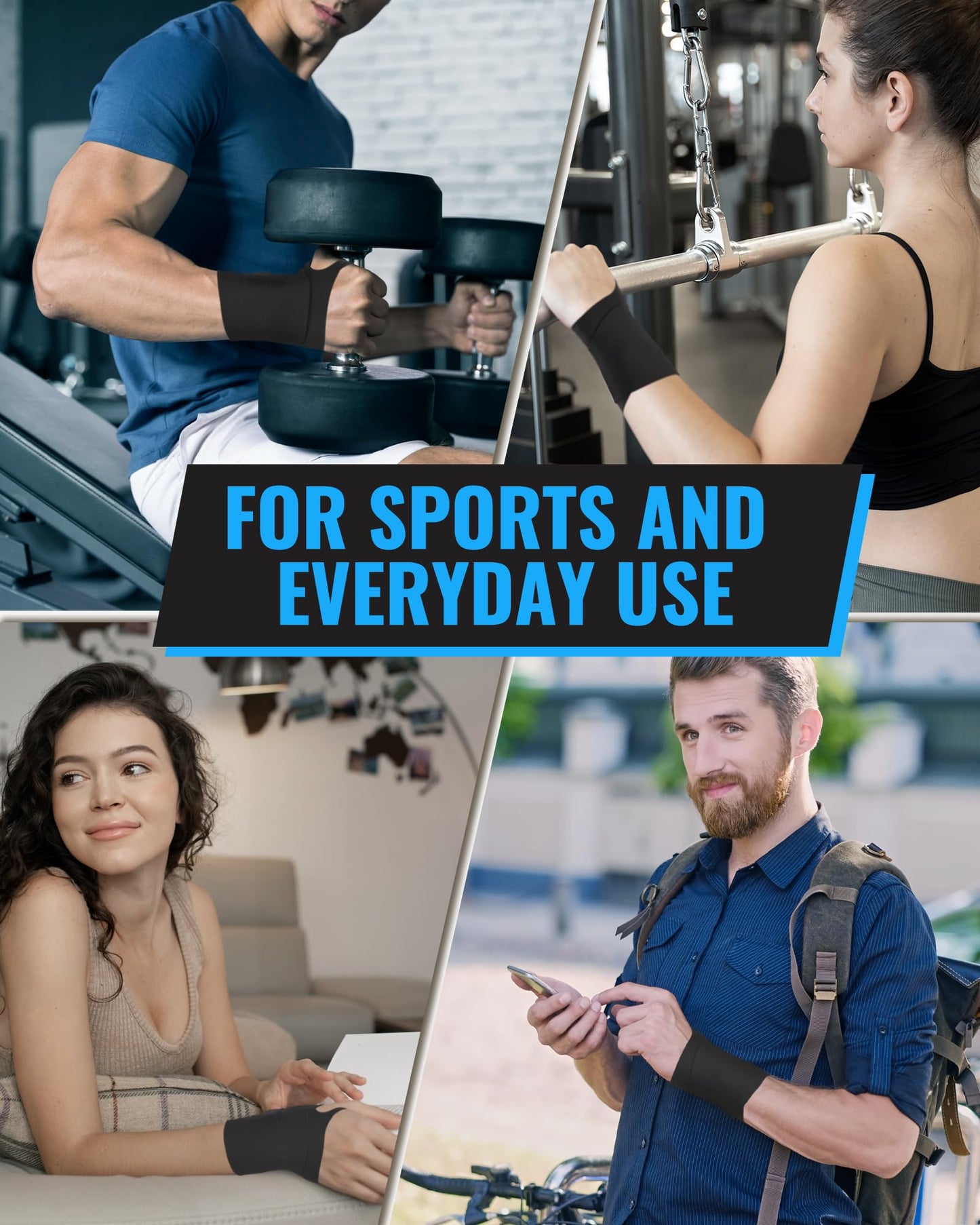 OPOX Wrist Brace, Carpal Tunnel Wrist Brace, Wrist Wraps for Arthritis, Tendonitis, Wrist Joint Pain, Ultra-Thin Elastic, Ultra-Breathable, Ultra-Comfortable Material, Suitable for Women & Men, Suitable for Both Right & Left Hands