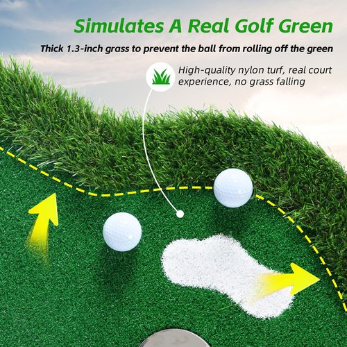 Floating Golf Green for Pool, Floating Chipping Green Mat for Pool, Lake, with Ball Picker, Drift Floating Golf Putting Turf Game Set for Golfersplay and Improve Skills in Outdoor and Pool Games