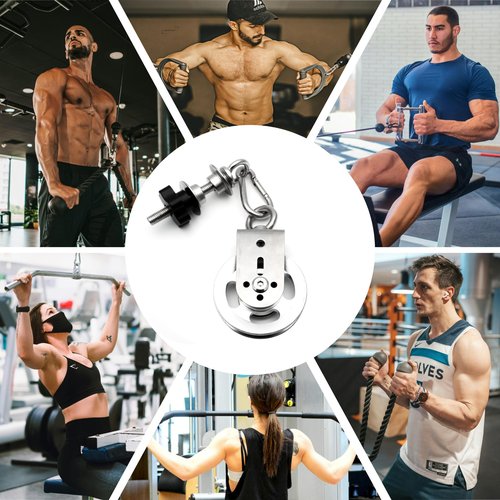 Vatemechie Height-Adjustable Cable Pulley System for Power Racks – Heavy-Duty Stainless Steel Swivel Pulleys, Tool-Free Installation, Fits 2x2 & 3x3 Racks (1/2" or 1" Holes), Silent & Wobble-Free