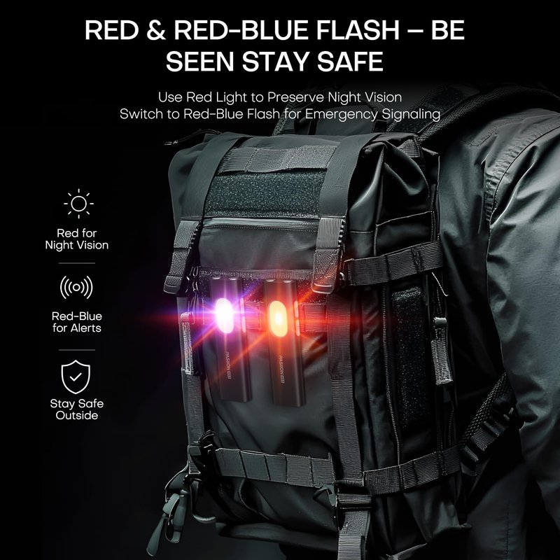 PASIION Rechargeable EDC Flat Flashlight White LED Combo,1400 Lumen Portable Pocket Flashlight –10 Modes Small LED Light with Magnetic Base,USB-C Charging for Outdoors,Emergency,Working