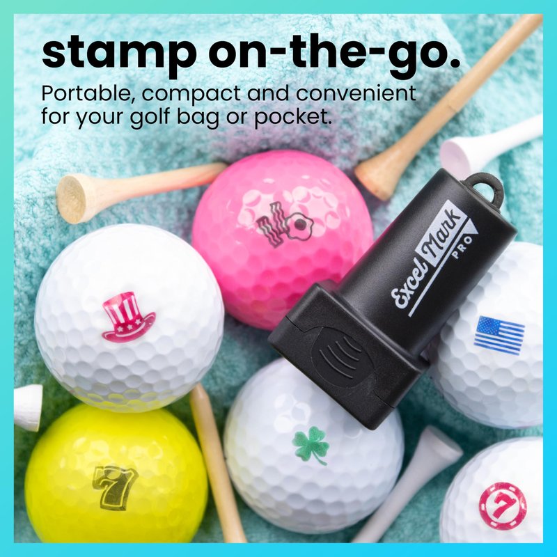 ExcelMark Clover Golf Ball Stamp Gift Set with Tin and Lanyard
