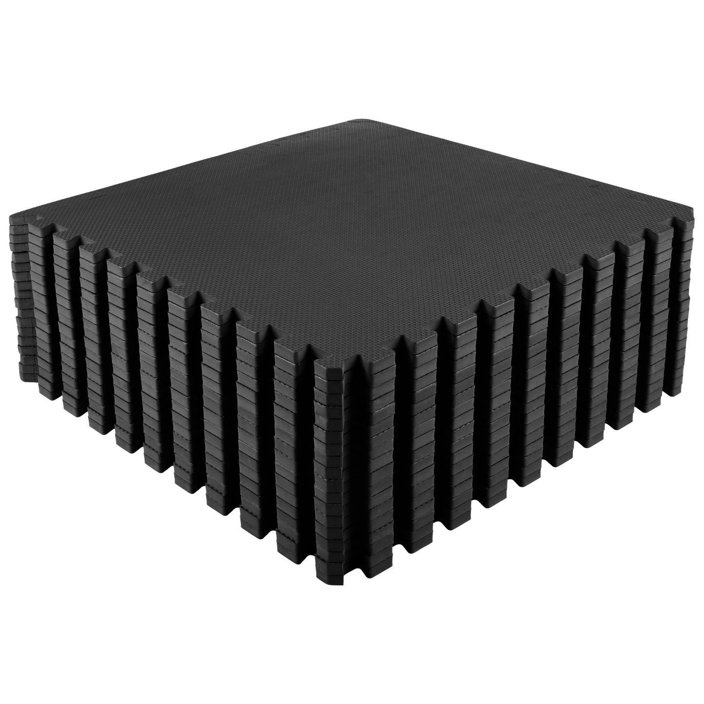 EVA Foam Mat Tiles 18-Pack - 72 SQ FT of Interlocking Padding for Garage, Playroom, or Gym Flooring - Exercise Mat or Baby Playmat by Stalwart (Black)