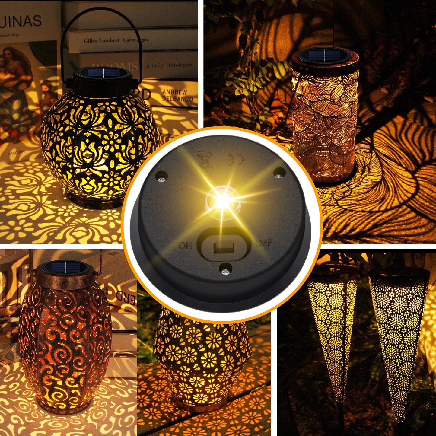 2 Pack Replacement Solar Light Parts(Top Size 3.2 inches, Bottom Size 2.9 inches),7 Lumens Warm White LED Waterproof Solar Light Replacement Top Kit for Outdoor DIY Hanging Lanterns