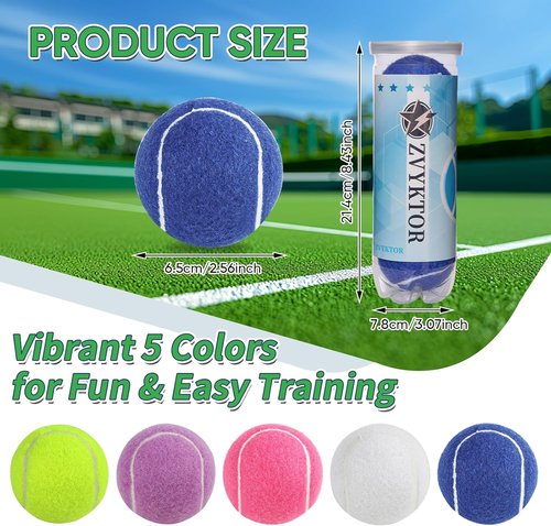 High-Visibility Tennis Balls by [Brand Name] - Durable 3/4 Pack for Training & Dog Exercise | Ideal for All Court Surfaces