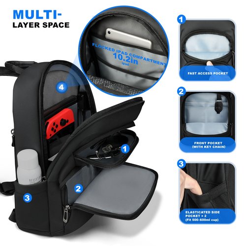 hk Sling Bag for Men with water bottles – Lightweight Waterproof Crossbody Bag with Tablet Pocket, Small Anti Theft Shoulder Bag with USB Charging Port for Daily Commute and Travel