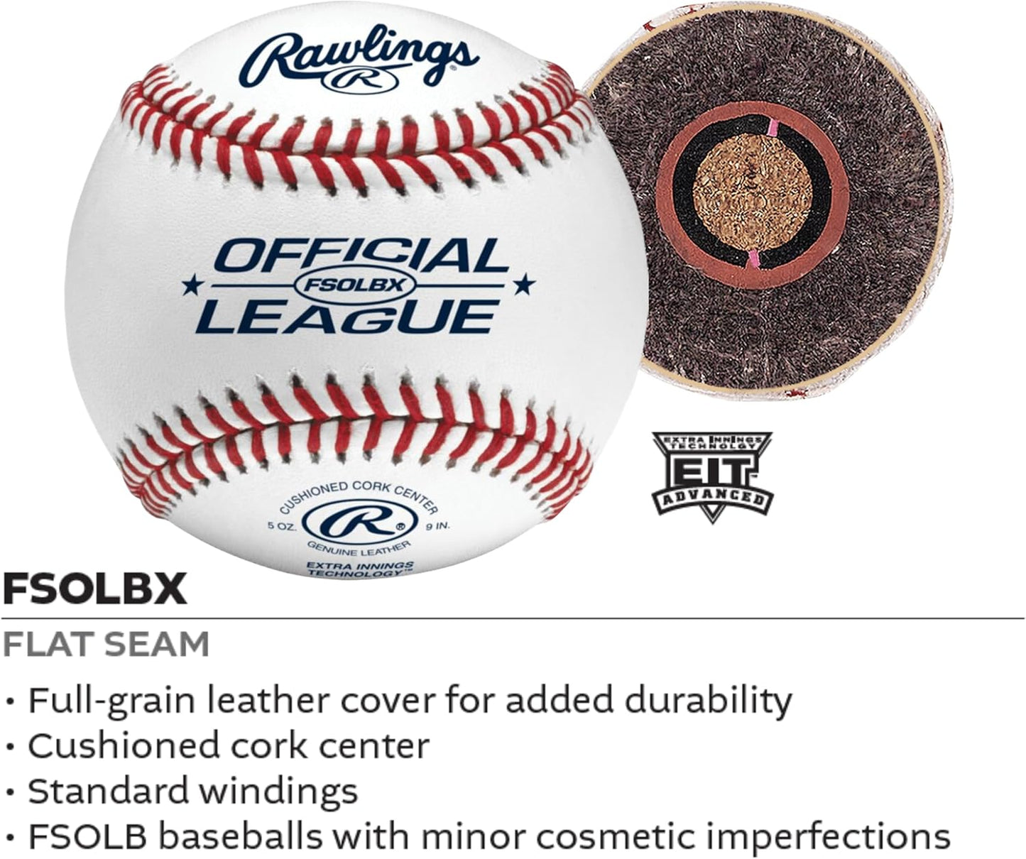 Rawlings Flat Seam Practice Baseballs - High School Size | 12 Count for Enhanced Performance