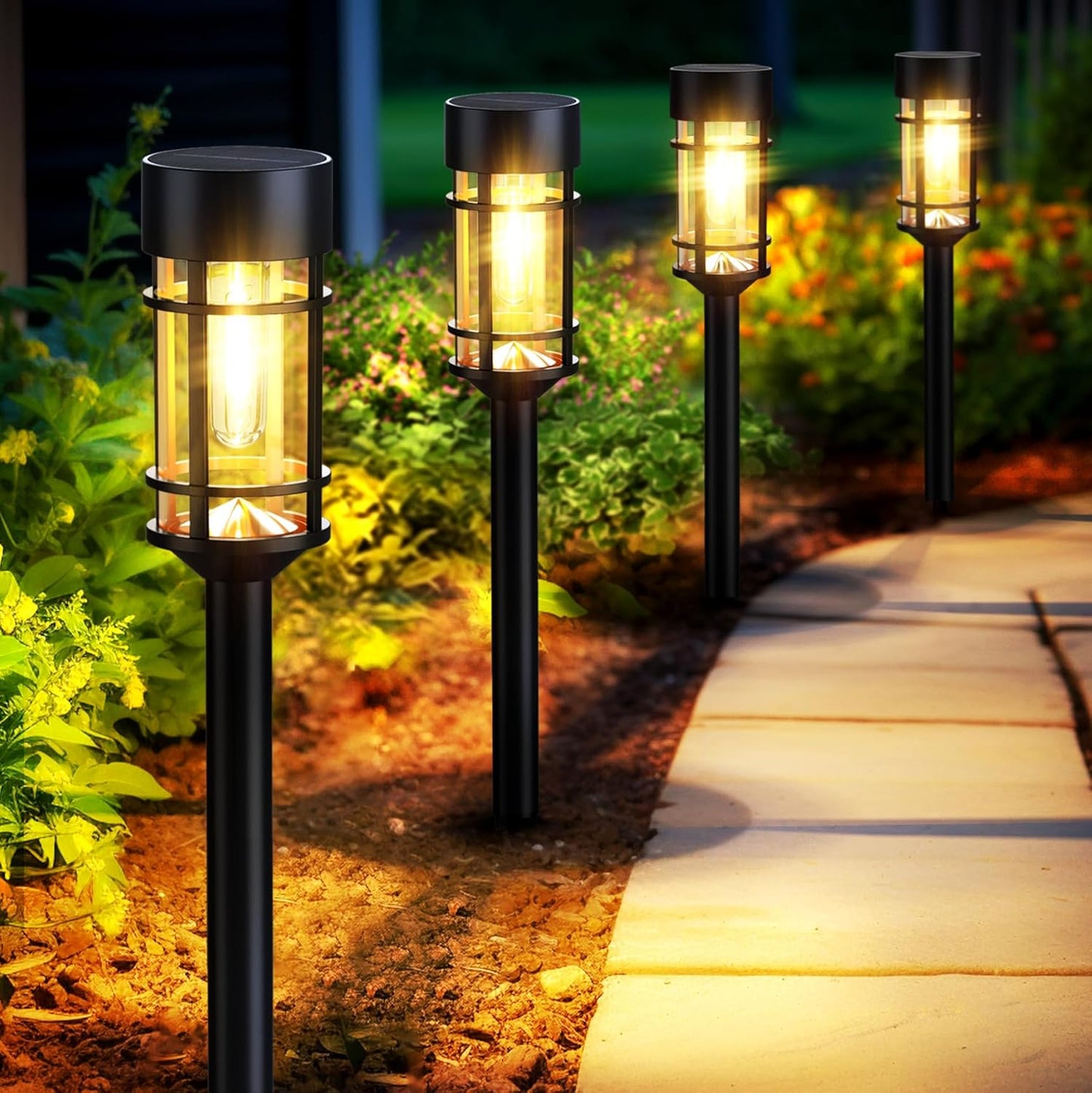 8 Pack Solar Outdoor Lights - Waterproof Garden Decor for Patio, Lawn & Landscape - 10 Hours Brightness