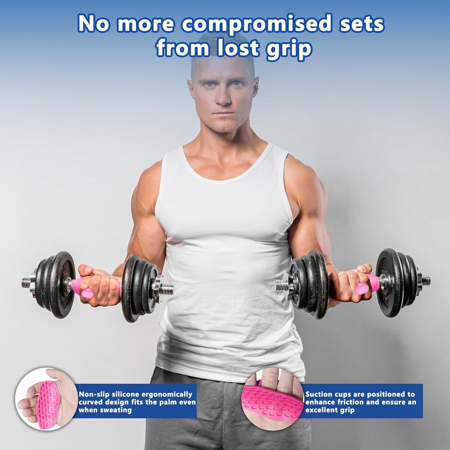 Ryptfit Silicone Gym Grips - Anti-Slip Weight Lifting Gloves for Men & Women | Perfect for Barbell & Pull-Ups