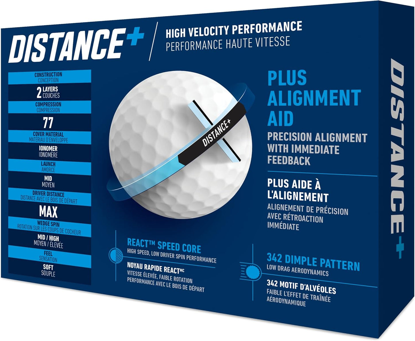 TaylorMade Golf Distance+ Balls - Enhanced Distance & Control | Ideal for All Skill Levels