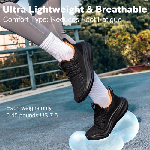 ZOVE Wide Toe Box Shoes Women Tennis Sneakers Arch Support Extra Wide Width Running Shoes for Women Walking Athletic 8819 All Black 38
